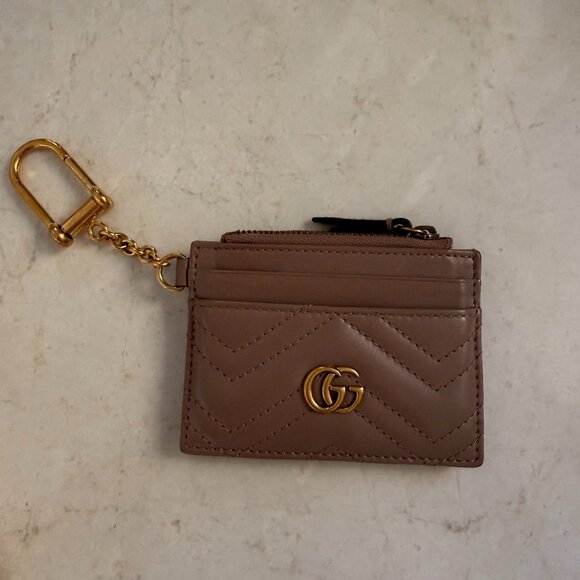 Gucci GG Marmont Keychain Wallet - Taupe - Picture 2 of 8